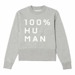 Everlane The 100% Human‎ Typography French Terry Sweatshirt Gray White XS